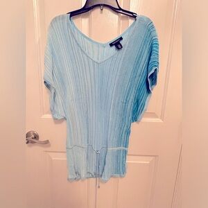 White House Black Market Light Blue Knit Top